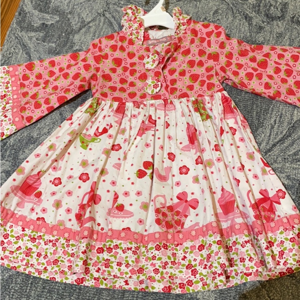 Jelly the pug strawberry dress 3T